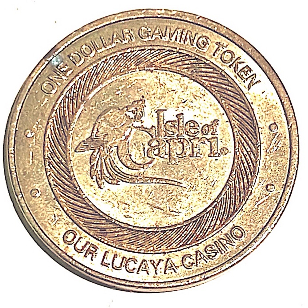 ๐ฆ BRASS $1 DOLLAR FORMER PARROT CASINO GAME TOKEN COIN - ISLE OF CAPRI, FLORIDA - Picture 5 of 9